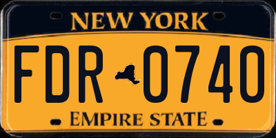 NY license plate FDR0740