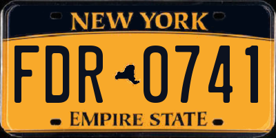 NY license plate FDR0741