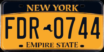 NY license plate FDR0744