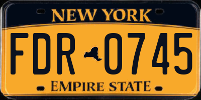 NY license plate FDR0745