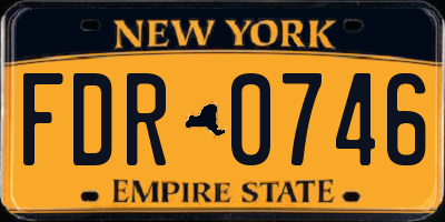 NY license plate FDR0746