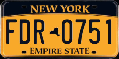 NY license plate FDR0751