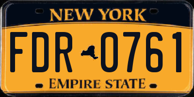 NY license plate FDR0761