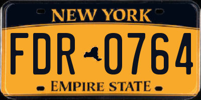 NY license plate FDR0764