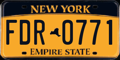 NY license plate FDR0771