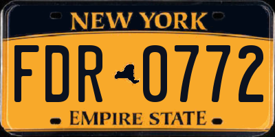 NY license plate FDR0772