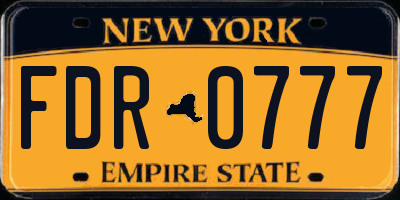 NY license plate FDR0777