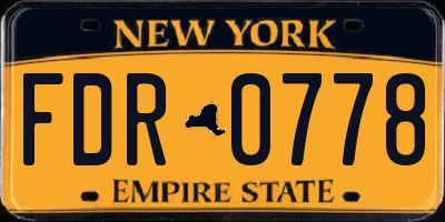 NY license plate FDR0778