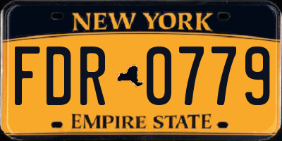 NY license plate FDR0779
