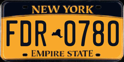 NY license plate FDR0780