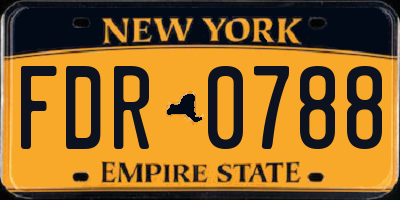 NY license plate FDR0788