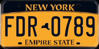 NY license plate FDR0789