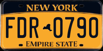 NY license plate FDR0790