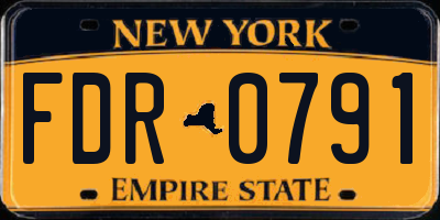 NY license plate FDR0791
