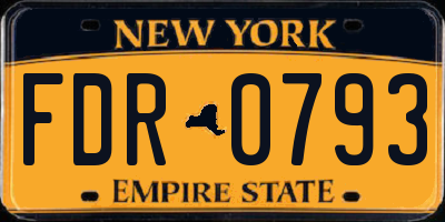 NY license plate FDR0793