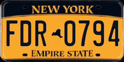 NY license plate FDR0794