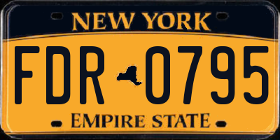 NY license plate FDR0795
