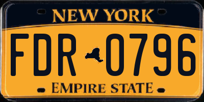 NY license plate FDR0796