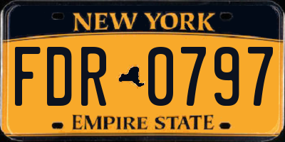 NY license plate FDR0797
