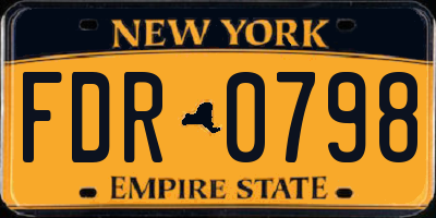 NY license plate FDR0798