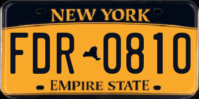NY license plate FDR0810