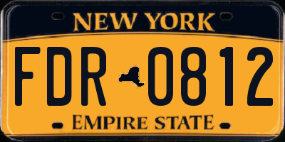 NY license plate FDR0812