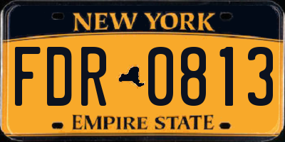 NY license plate FDR0813