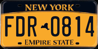 NY license plate FDR0814