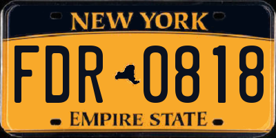 NY license plate FDR0818