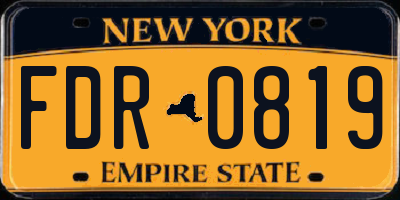 NY license plate FDR0819