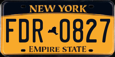 NY license plate FDR0827