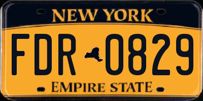 NY license plate FDR0829