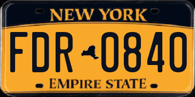 NY license plate FDR0840