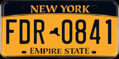 NY license plate FDR0841