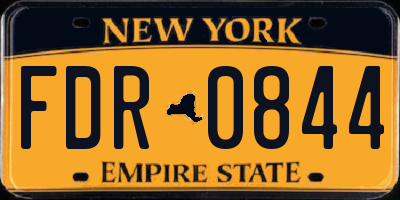 NY license plate FDR0844