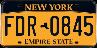 NY license plate FDR0845