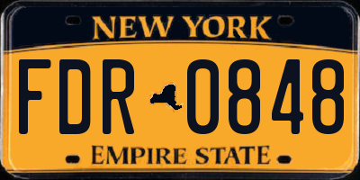 NY license plate FDR0848