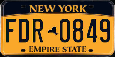 NY license plate FDR0849