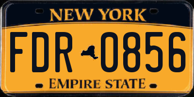 NY license plate FDR0856