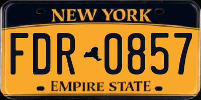 NY license plate FDR0857