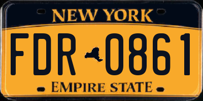 NY license plate FDR0861