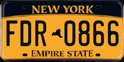 NY license plate FDR0866