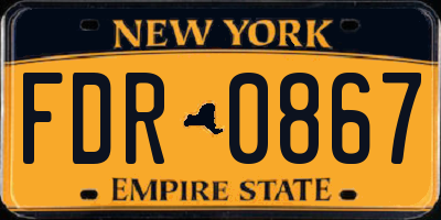 NY license plate FDR0867
