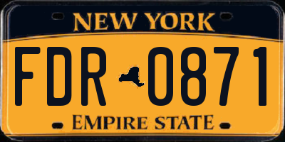 NY license plate FDR0871