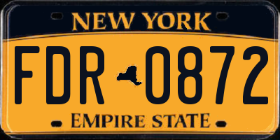 NY license plate FDR0872