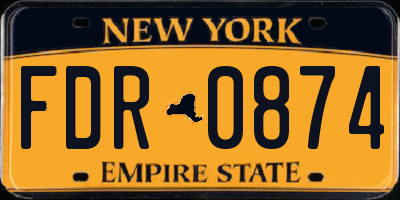 NY license plate FDR0874