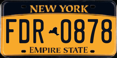 NY license plate FDR0878