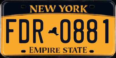 NY license plate FDR0881
