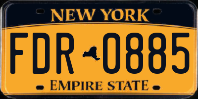 NY license plate FDR0885