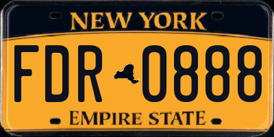 NY license plate FDR0888